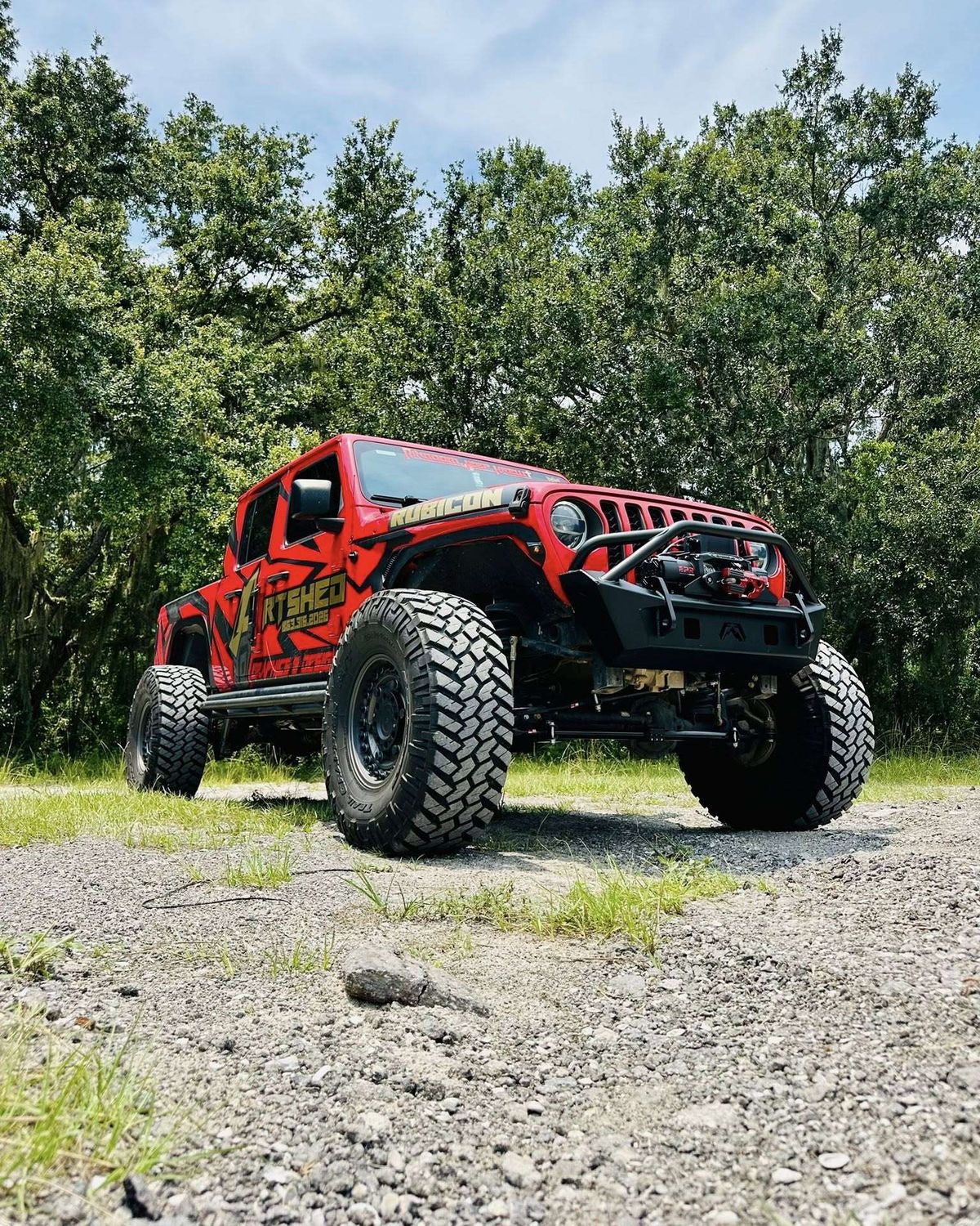 Lifted Jeep on upgraded suspension