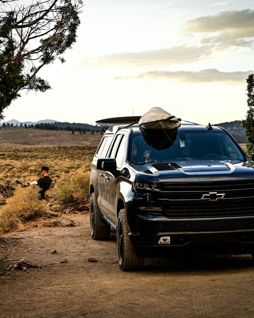 Black Chevrolet Silverado pickup